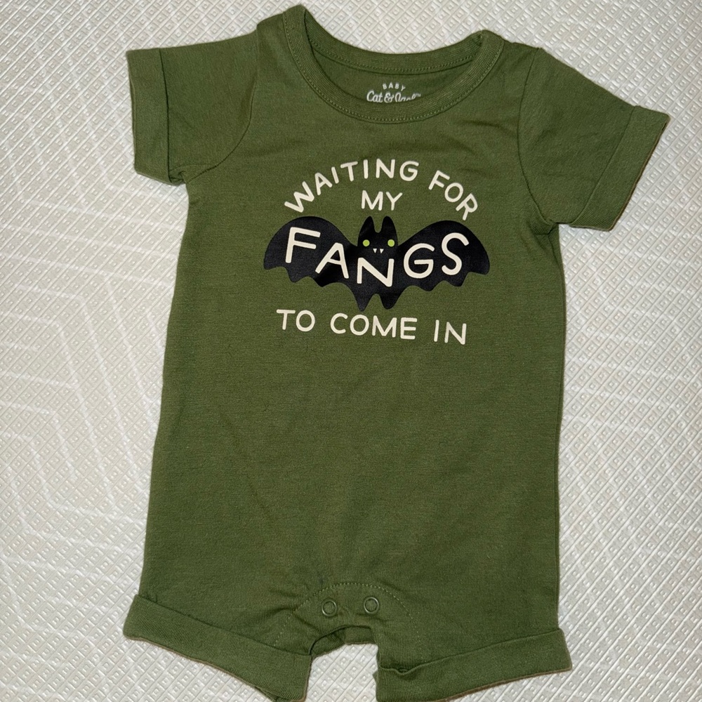 Cat & Jack Green Bodysuit Playful Design Soft Cotton